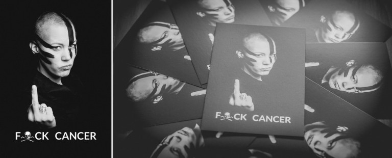 Postkarte, Fuck Cancer, Christine Raab, Brustkrebs, Krebs, DKMS life, Spende, Kosmetikseminar