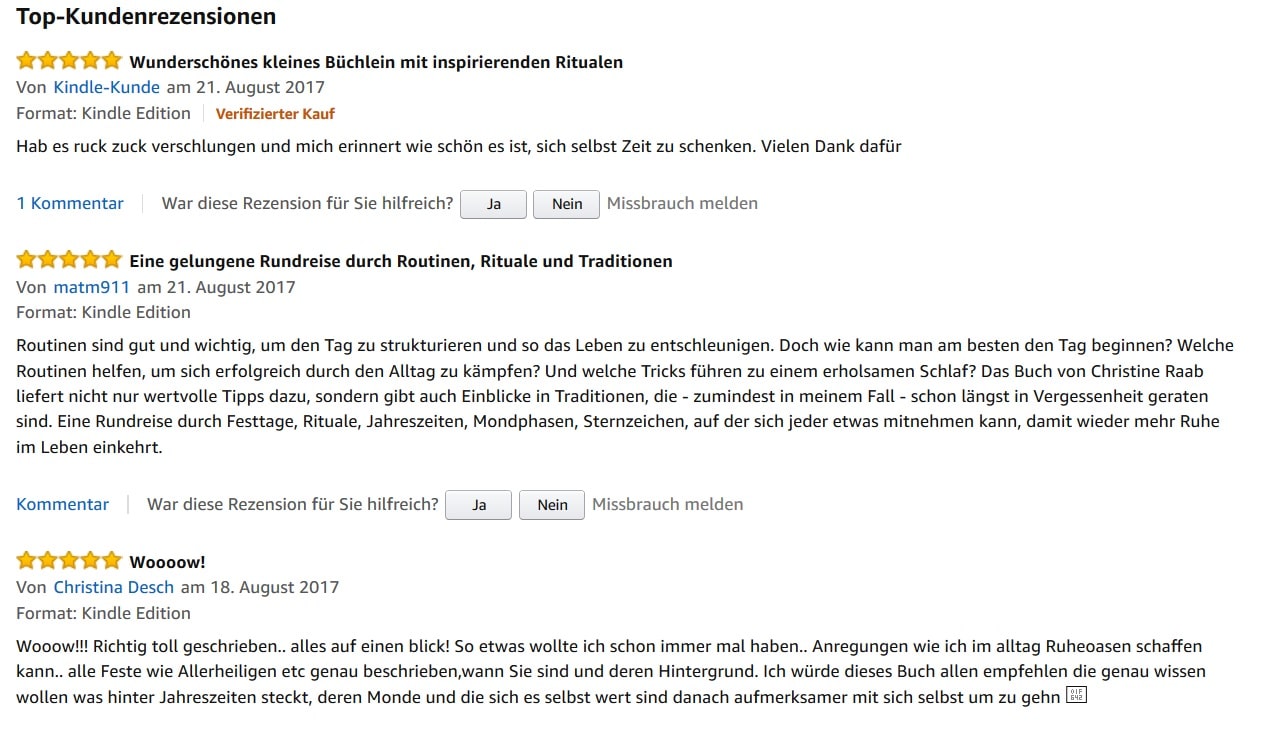 Amazon Rezensionen für das Buch Rituale und Routinen von Christine Raab