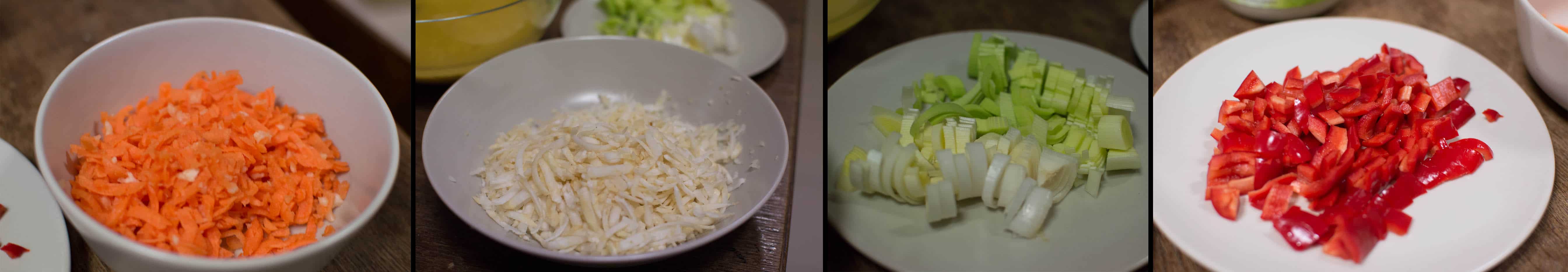 Karotten Lauch Paprika Zutaten vegane Bolognese